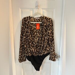 Leopard print body suit